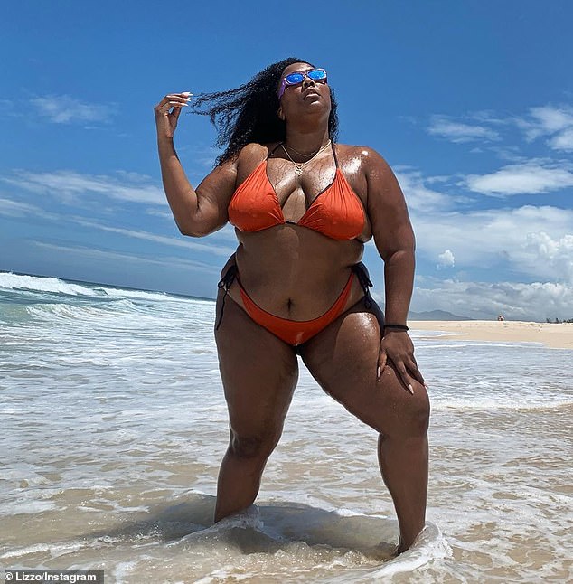 Confidence: Lizzo shared a slew of ʙικιɴι-clad snapsH๏τs from her beach day in Copacabana, Rio de Janeiro to her Instagram page on Friday