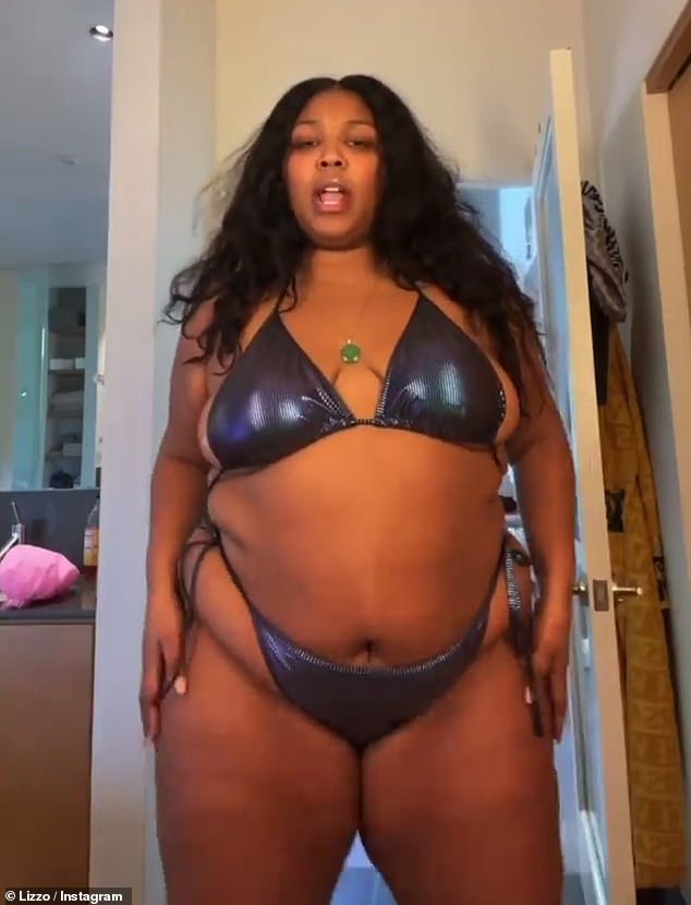 Incredible: Lizzo was flaunting her famous body yet again as she danced around in a skimpy ʙικιɴι for a fun Instagram Story video on Friday