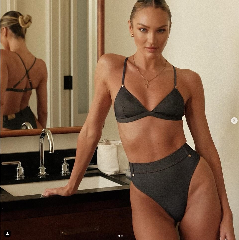 Blonde Victoria's Secret model Candice Swanepoel showed off her flawless ʙικιɴι body in new images shared to Instagram on Tuesday