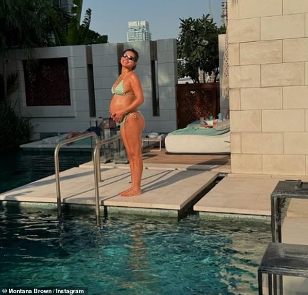 Pregnant Montana Brown showed off her blossoming baby bump while wearing a ʙικιɴι in a series of vacation snaps on Thursday