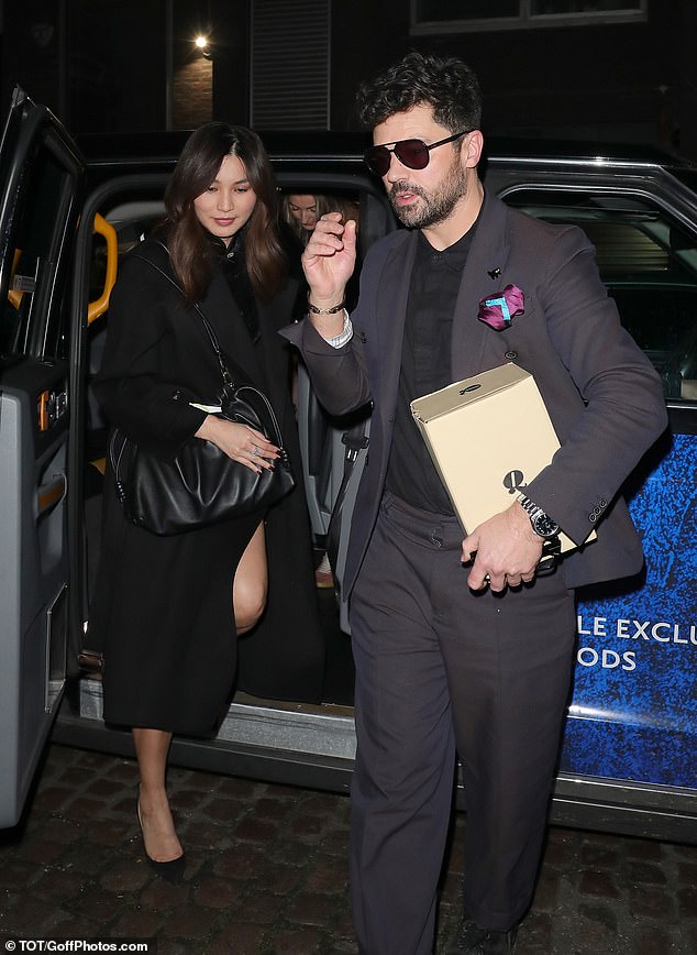 Gemma Chan looked the picture of elegance on Friday night as she and boyfriend Dominic Cooper stepped out at the Chiltern Firehouse in London to celebrate her 42nd birthday