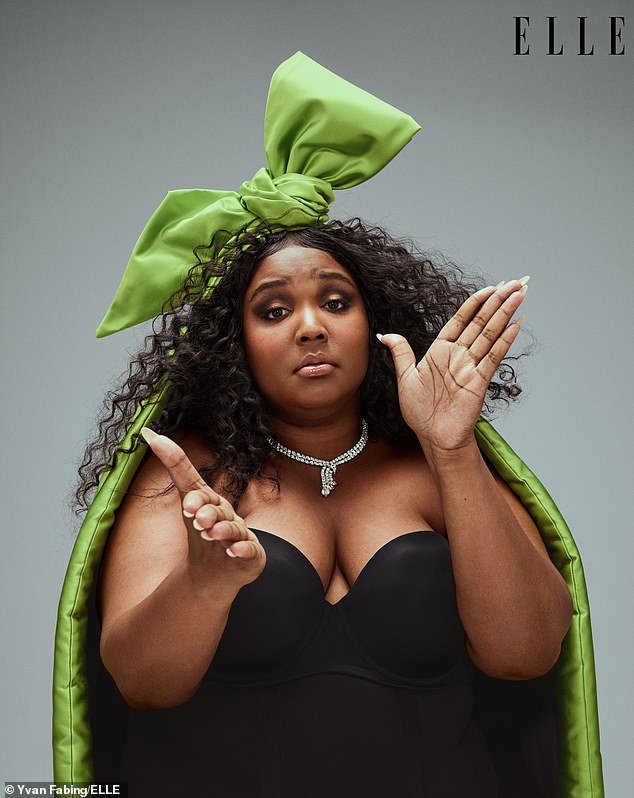 Ample: A week after discovering Rihanna was a fan, Lizzo rocked a  Savage x Fenty strapless bra in a new high-fashion spread captured by Yvan Fabing